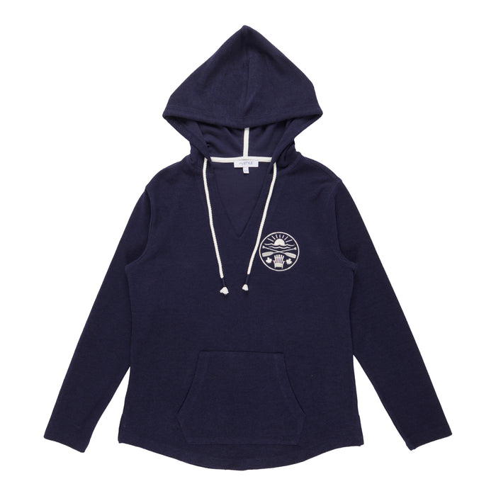 mySTYLE Women's Drawstring Striped Hoodie