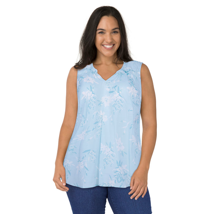 mySTYLE Women's Plus V-Neck Sleeveless Tank Top Blouse