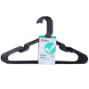 Giant Value Plastic Hangers, Black, 16-in, 7 Pack