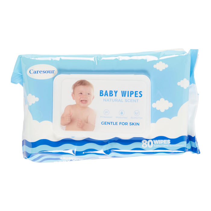 Lingettes pour bébés Caresour, paquet de 80