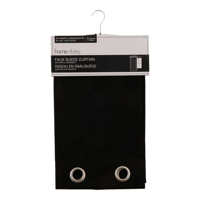 Rideau en similisuède HomeStyles, noir - 52 po x 84 po
