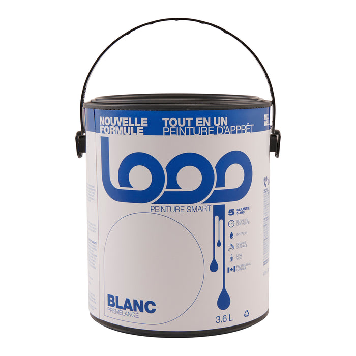 Loop Interior Latex Premium Recycled Paint + Primer, White, 3.8-L.