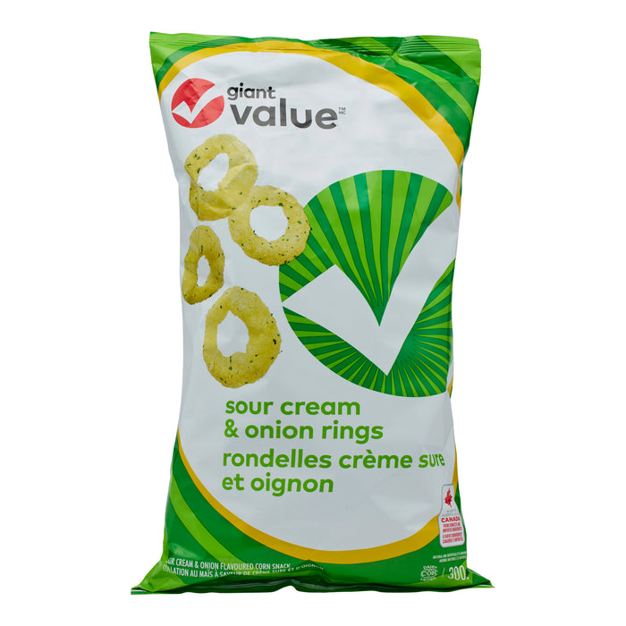 Rondelles à saveur de crème sure et oignon Giant Value, 300 g