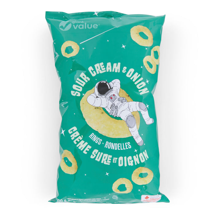 Rondelles à saveur de crème sure et oignon Giant Value, 300 g