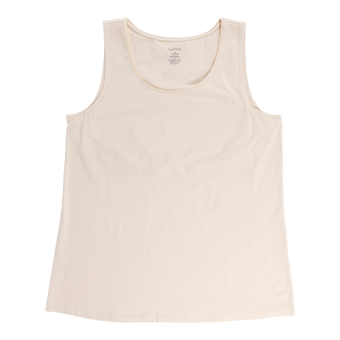 mySTYLE Women's Plus Tank Top with Shelf Bra