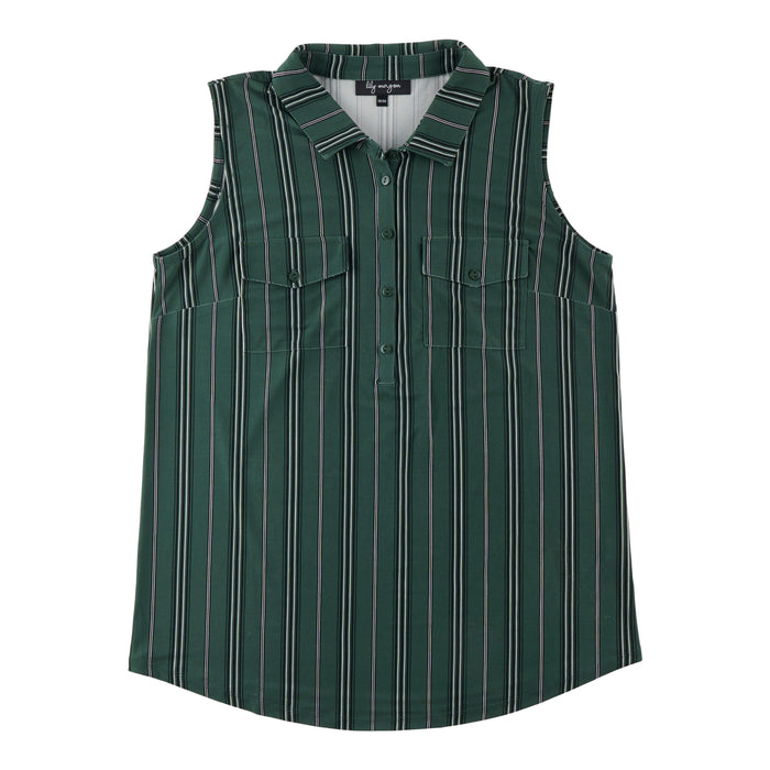 lily morgan Women's Trendsetters Button Collar Top