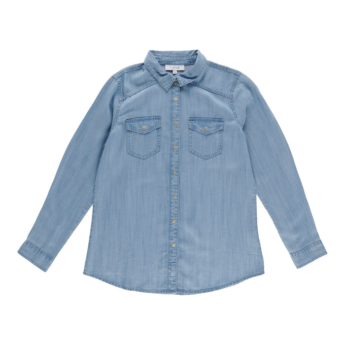 Chemise en denim à boutons-pression mySTYLE pour femmes