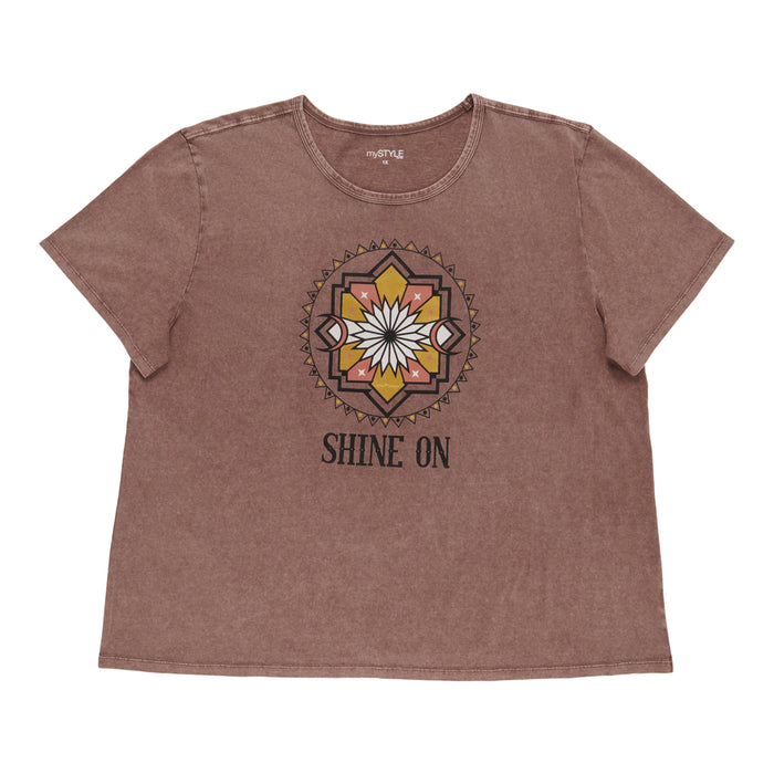 T-shirt à imprimé sérigraphié métallique taille plus mySTYLE pour femmes