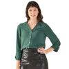 lily morgan Women's Button Front Blouse