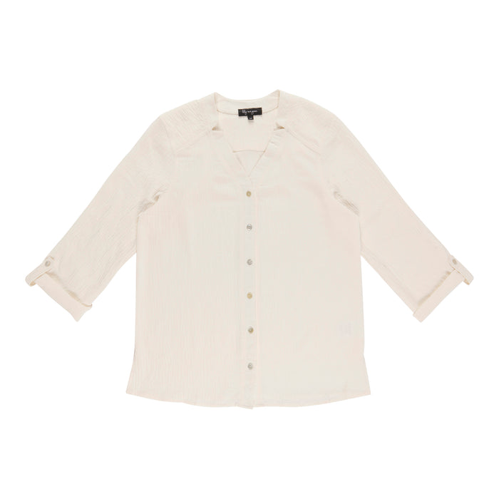 lily morgan Women's Button Front Blouse