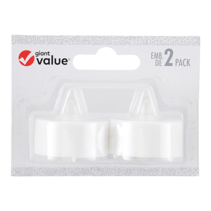 Giant Value White LED Tealights, 2-Pack