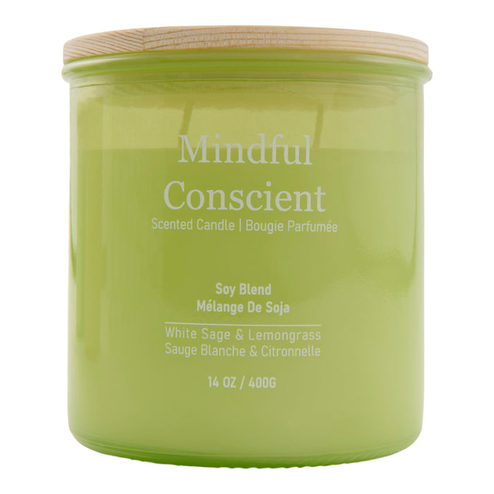 HomeStyles Energy Soy Wax Candle, Sage & Lemongrass, 14-oz.