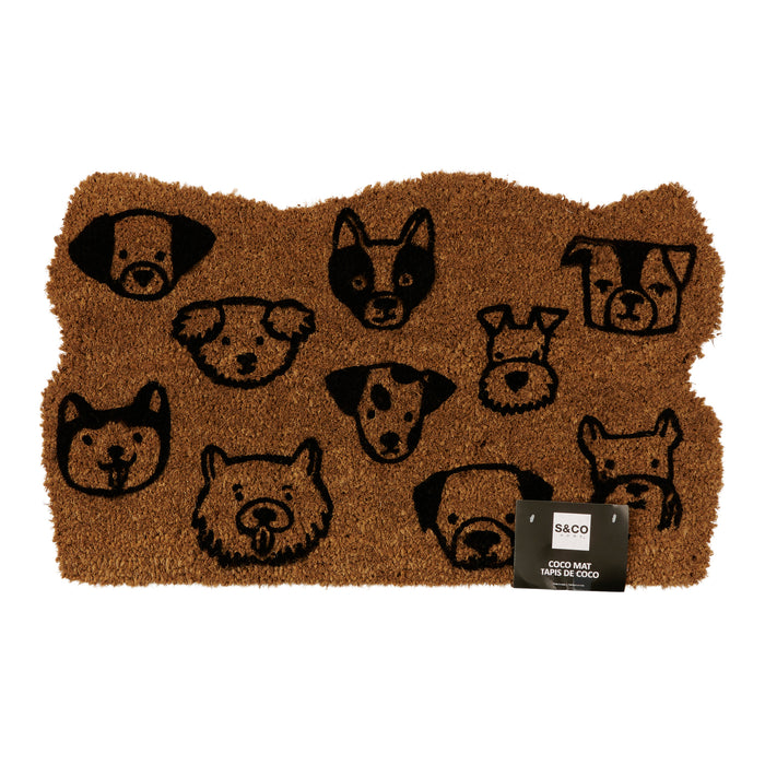 Paillasson en fibre de coco à motif animalier, 18 po x 30 po