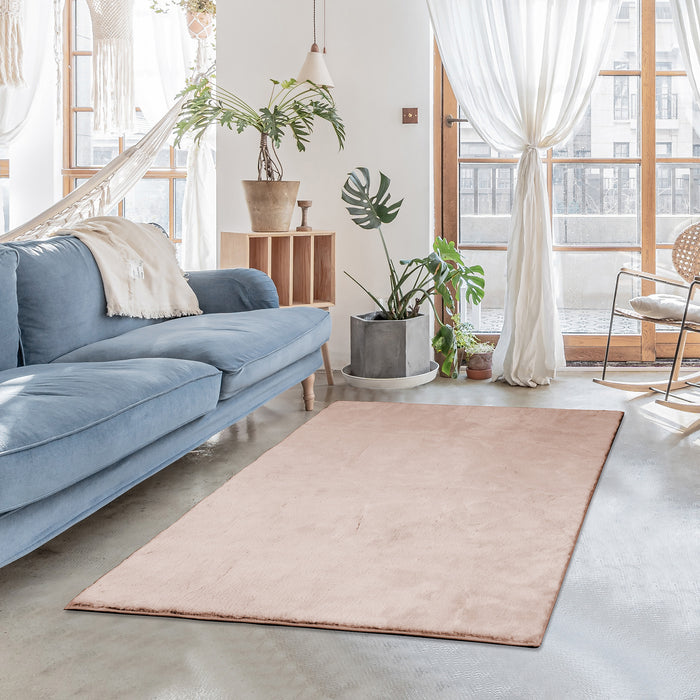 Tapis en similifourrure de lapin, 4 pi x 6 pi