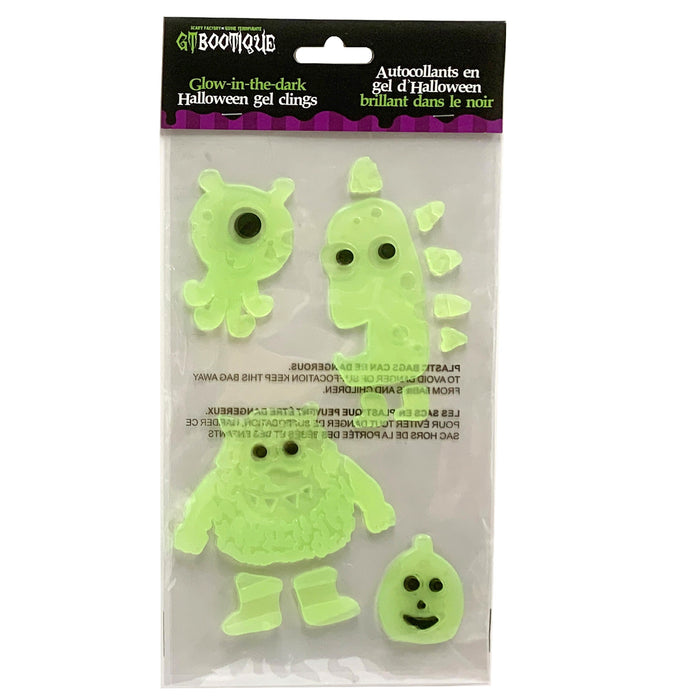 Autocollants en gel phosphorescents d'Halloween pour fenêtre, 12 pièces