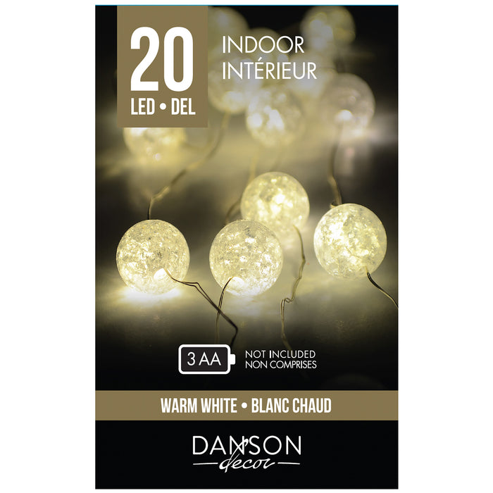 Guirlande d'ampoules d'intérieur à DEL en forme de sphère Danson Décor – 6 pi