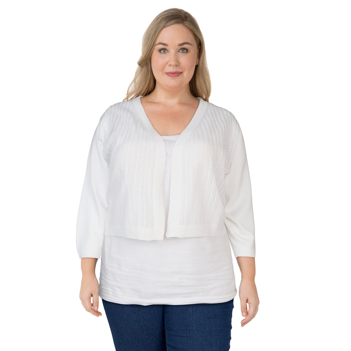 Women's Plus Open Bolero Cardigan, Assorted