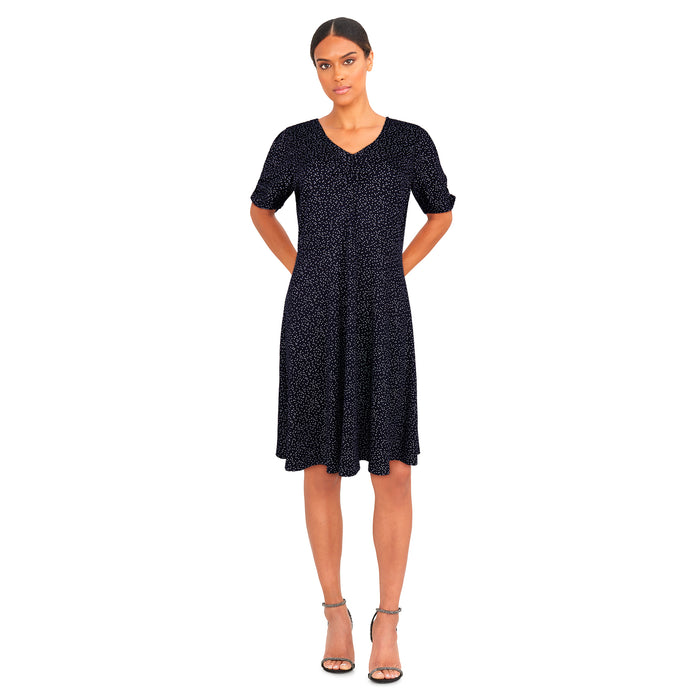 Robe de style patineuse à manches courtes imprimée pour femmes