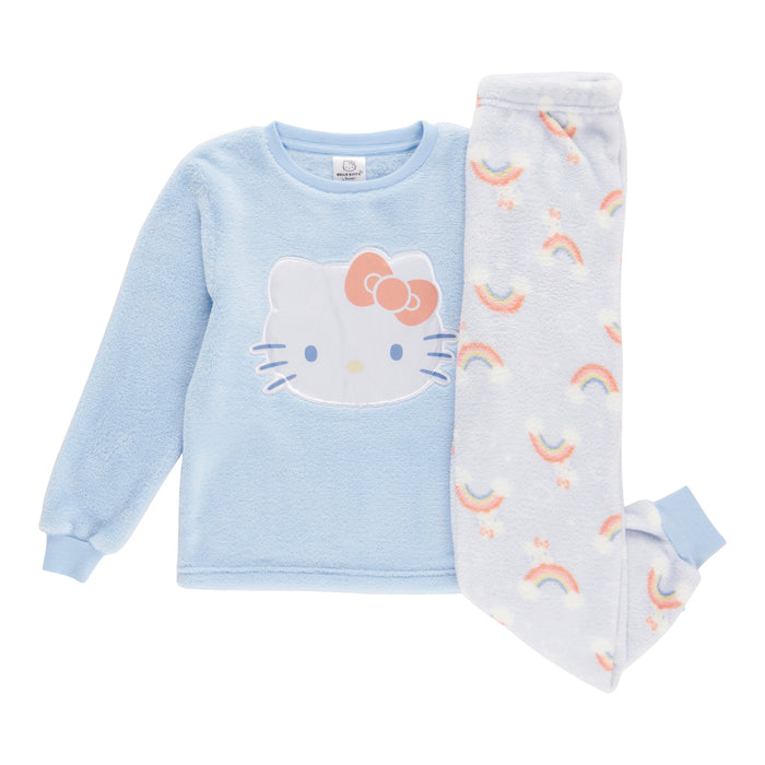 Pyjama pelucheux douillet sous licence pour filles, 2 pièces