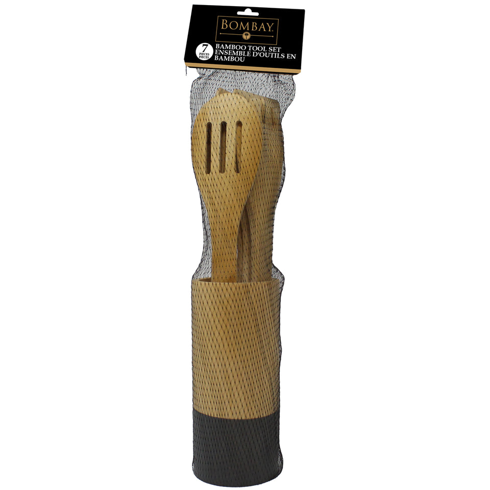 Porte-ustensiles Cuisine Bambou - Pot Comptoir Rangement Couteaux Cuillères - Design Durable éco-responsable - 17,8 X 10,2 Cm - 9
