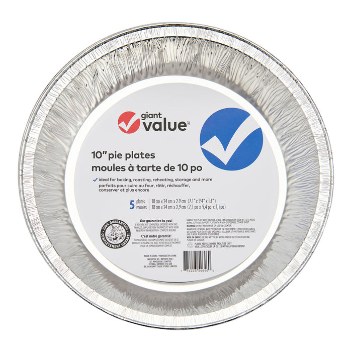 Giant Value 10-in Pie Plates, 5-Pack