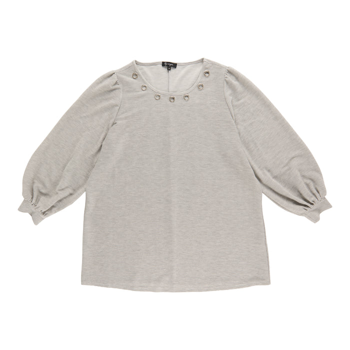 lily morgan Women's Plus Top with Neckline Detail