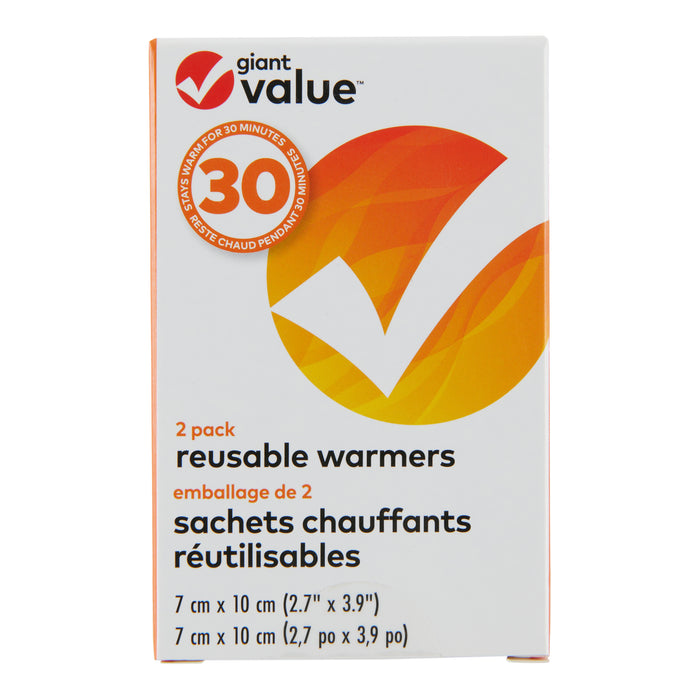 Giant Value Reusable Hand Warmer, 2-Pack