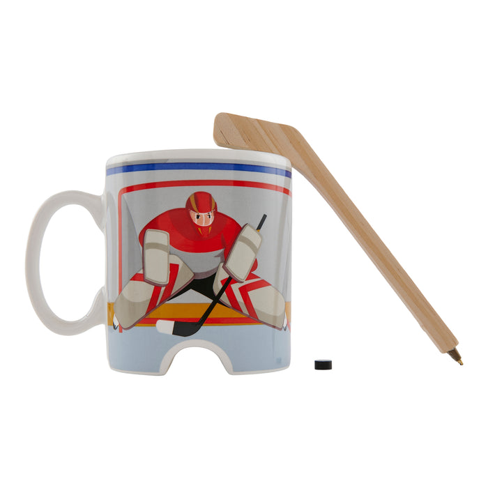 Ensemble-cadeau avec tasse de fantaisie à thématique de hockey, 3 pièces