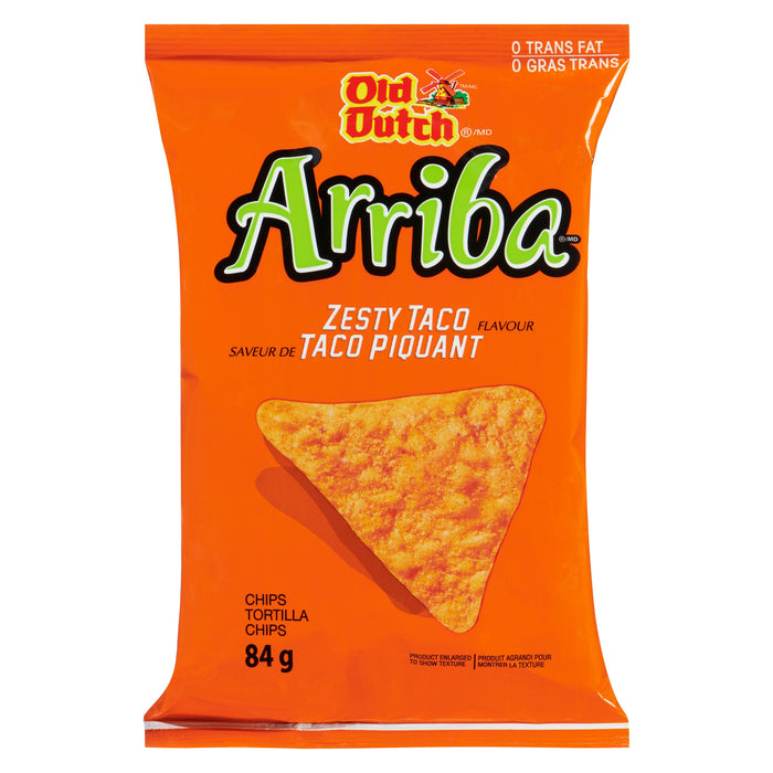 Old Dutch Arriba Chips Tortilla Saveur de Taco Piquant, 84 g
