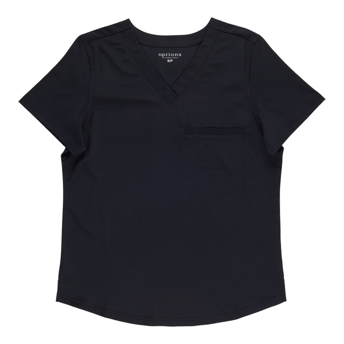 Options Women's Navy V-Neck Scrub Top