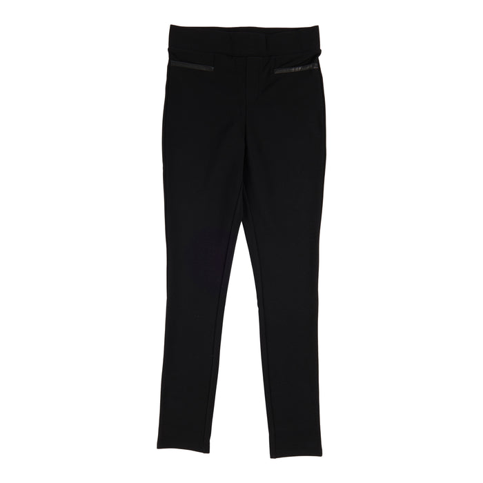 Women's Solid Black Pull-On Pants