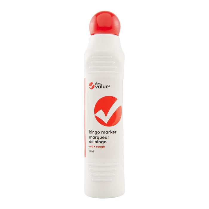 Giant Value Bingo Marker, Red, 100-ml.