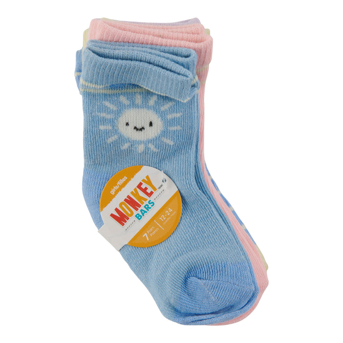Infant Girls' Crew Socks, 7-Pack