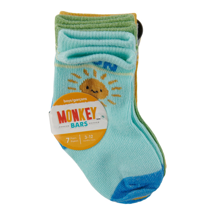 Mi-chaussettes pour bébés garçons, emb. de 7 paires