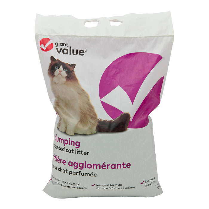 Giant Value litière agglomérante pour chat parfumée, 15 kg