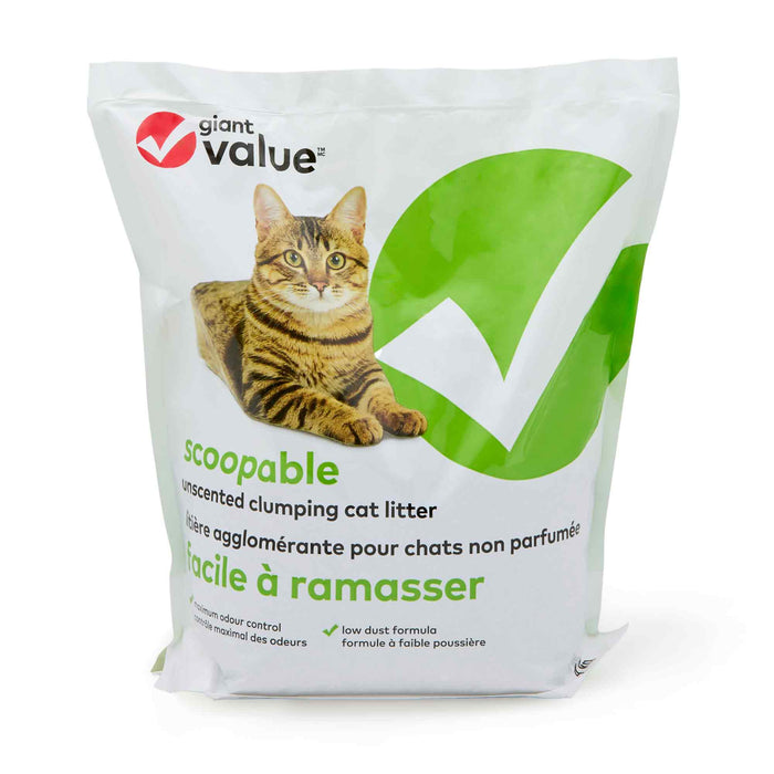 Giant Value litière agglomérante pour chat non parfumée, 4 kg