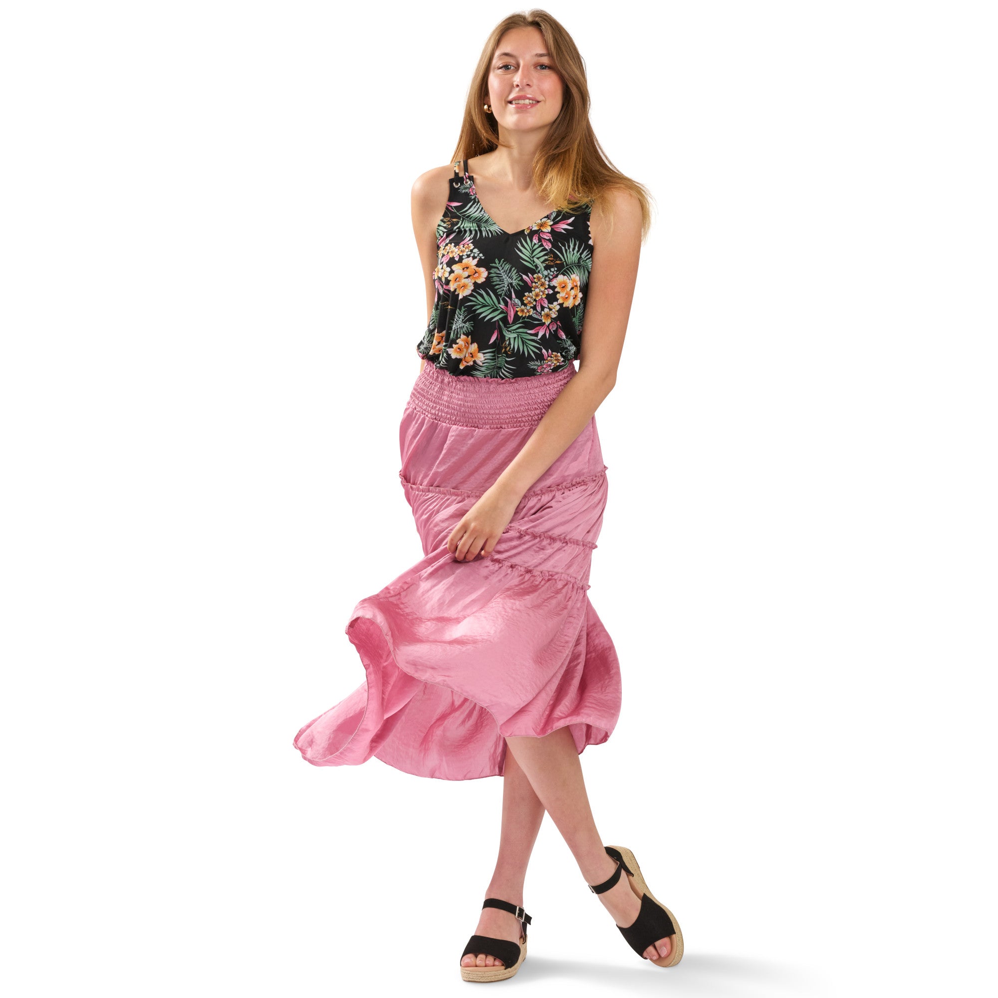 SOLIDS Tiered Skirt