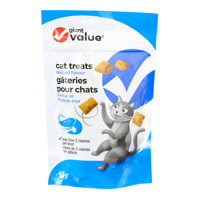 Gâteries pour chats Giant Value à saveur de fruits de mer, 85 g