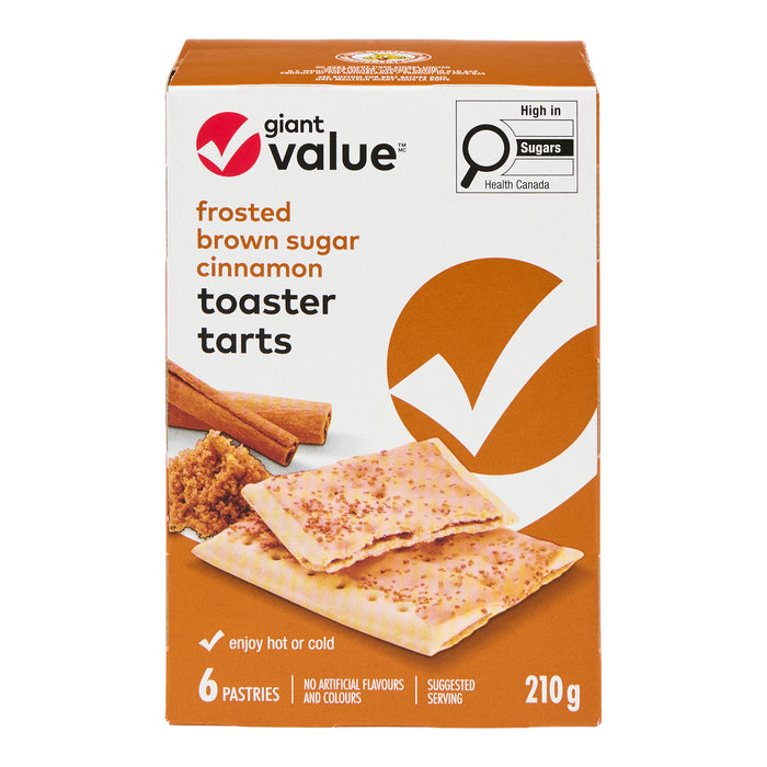 Tartelettes pour grille-pain glacée à la cassonade et à la cannelle Giant Value, emb. de 6, 210 g