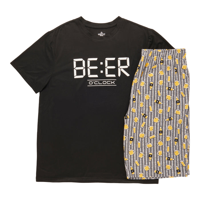 Mountain Ridge Men's Crew Neck PJ Short Set, 2-Piece