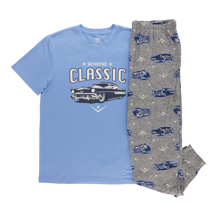Mountain Ridge Men's Crew Neck Jogger PJ Set, 2-Piece