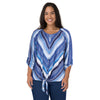 lily morgan Women's Plus 3/4 Sleeve Tie-Front Top