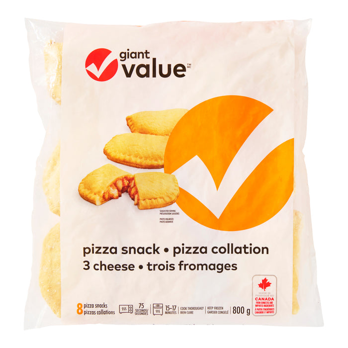 Trois fromages pizza collation Giant Value, emb. de 8, 800 g