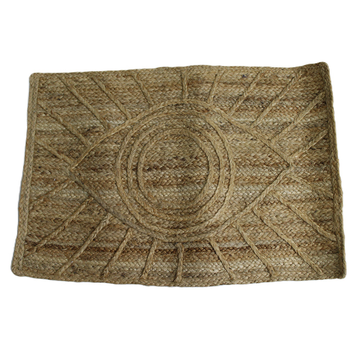 Tapis de jute en forme d'œil HomeStyles, 20 po x 32 po