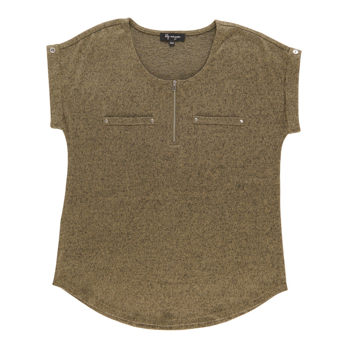 lily morgan Women's Zip Front Top