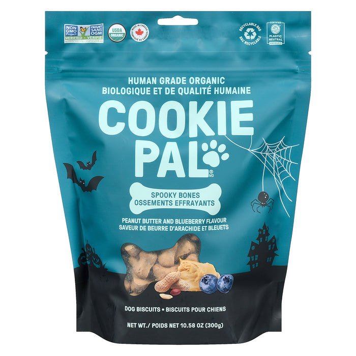 COOKIE PAL Friandises pour Chiens Spooky Bones, beurre d'arachide et bleuets, 300 g
