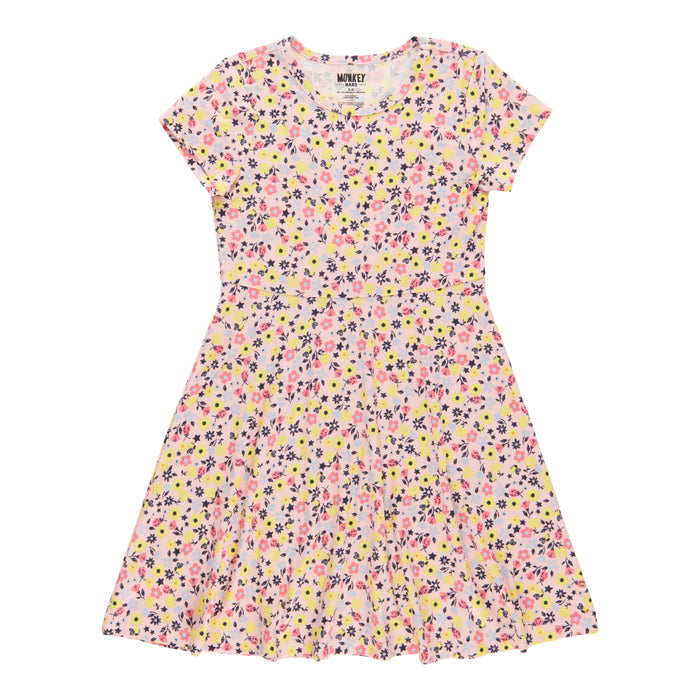 MONKEY BARS Toddler Girls' Rainbow Fun Short Sleeve Dress