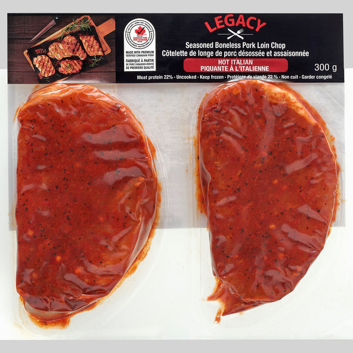 Côtelettes de porc désossées italiennes épicées Legacy, 300 g