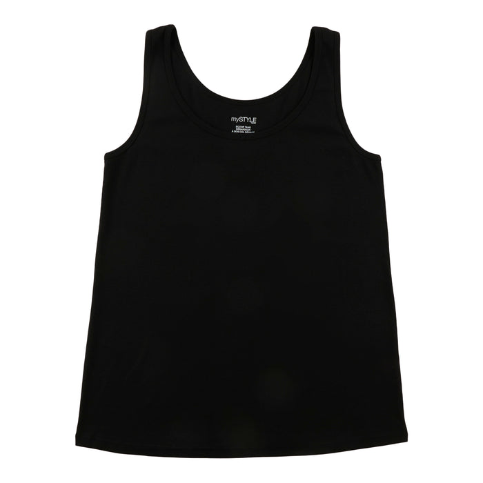 mySTYLE Women's Plus Scoop Neck Ribbed Tank