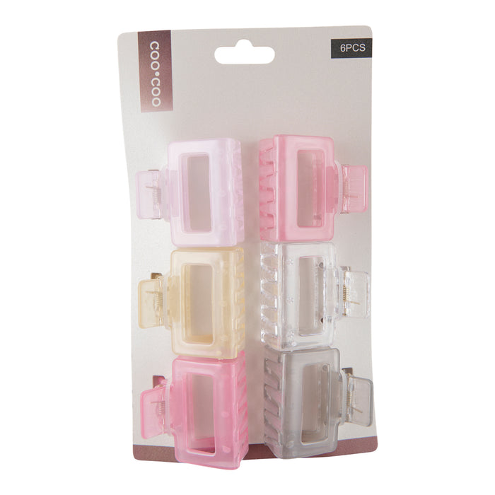 Coo Coo Transparent Square Claw Clips, 6-Piece